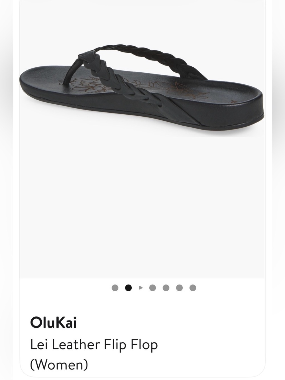 OluKai Lei Braided Leather Thong Sandals / Flip Flops - Black Size 8 - Picture 6 of 14